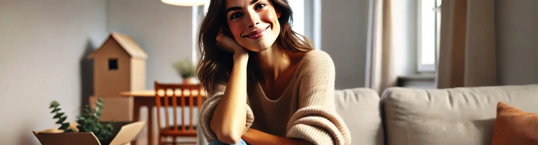vrouw voelt zich thuis